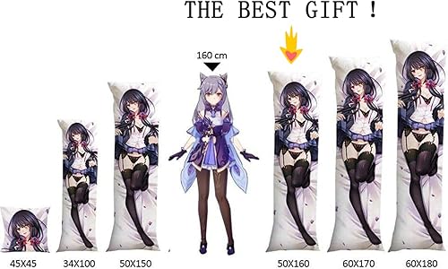 Miniatura 2 de Genshin Impact Zombie Qiqi Anime Girl Dakimakura Cuerpo Doble Cara 63.0 in x 19.7 in