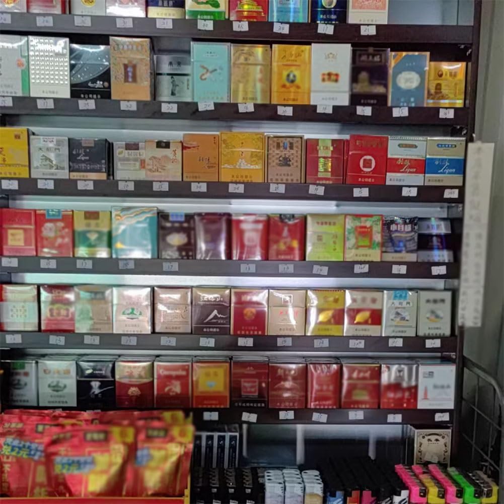 GZHERVICES Store Display Shelves, Cigarette Display Holder, Multi-Tier Wall Mounted Cigarette Rack, Supermarket Shelf Organizer, Rectangular Cigarette Case Holder (Color : Brown, Size : 40x3x60cm)