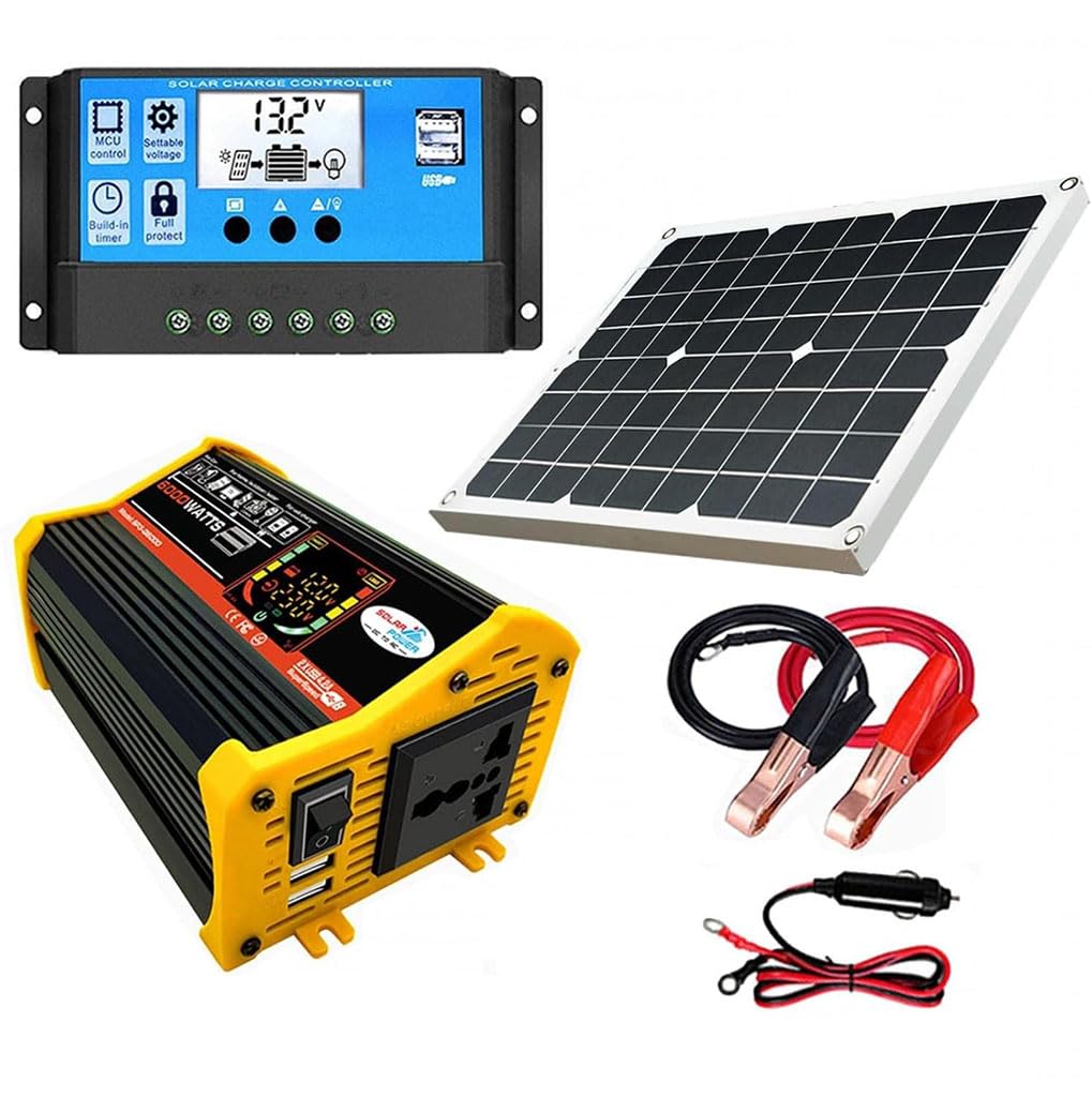 Kit de panneaux solaires avec batterie et onduleur – Système d'alimentation autonome complet pour maison, camping-car, bateau, ferme et abri de jardin | Onde sinusoïdale pure, extensible et prête à