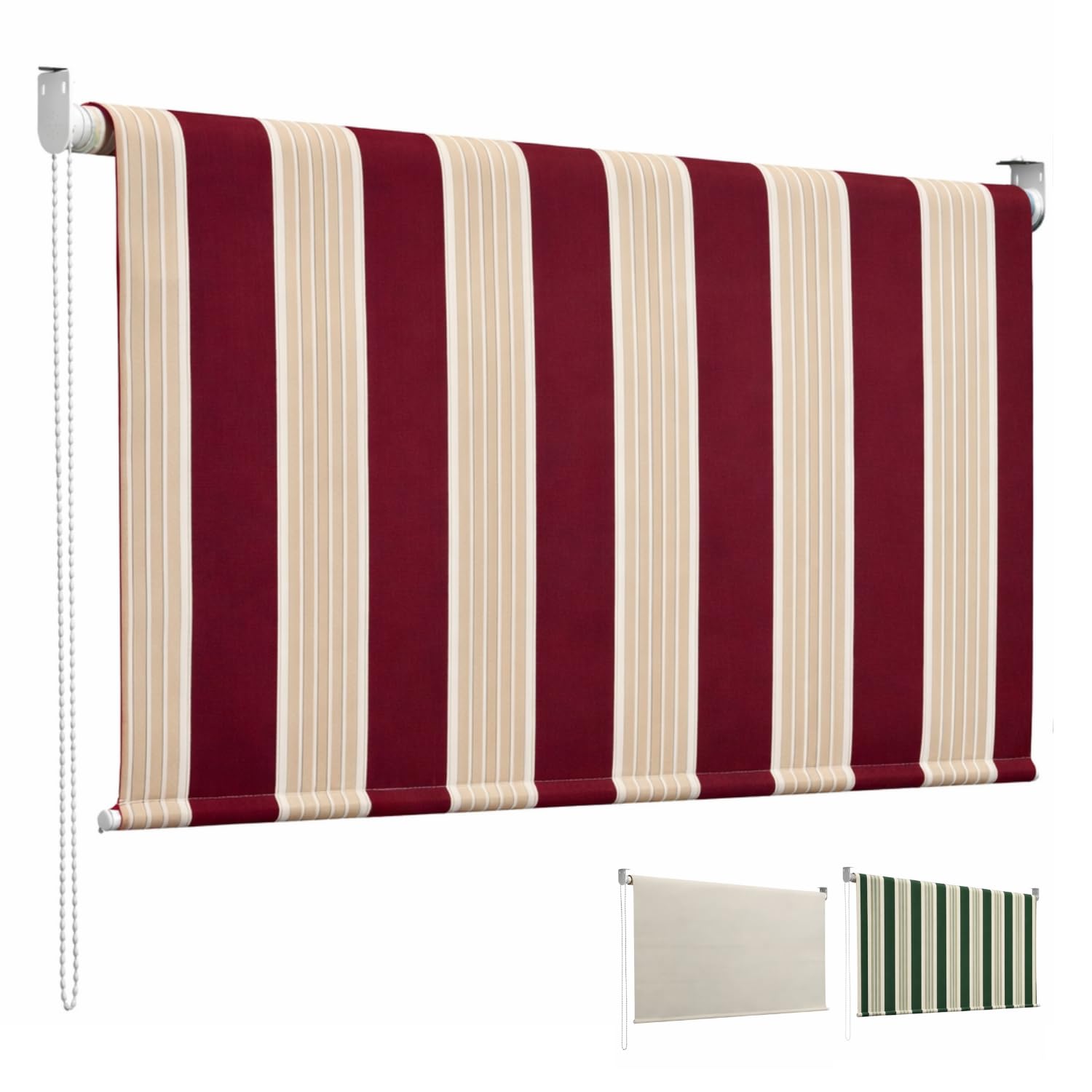 Paluplus Tenda da Sole a Caduta 200x300 cm Telo 280 g/m² Balcone Terrazzo Bordeaux Crema