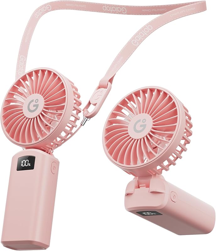 Ventilador portátil de mano plegable, ventilador de mano pequeño recargable por USB | Mini ventiladores personales de 3 velocidades, pantalla LED, tiempo de funcionamiento máximo de 13 horas, regalos para hombres y mujeres, elementos esenciales para viajes al aire libre en vacaciones, rosa