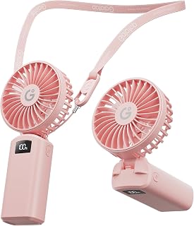 Ventilador portátil de mano plegable, ventilador de mano pequeño recargable por USB | Mini ventiladores personales de 3 velocidades, pantalla LED, tiempo de funcionamiento máximo de 13 horas, regalos para hombres y mujeres, elementos esenciales para viajes al aire libre en vacaciones, rosa