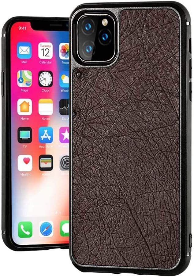 Coque iPhone 11 Pro Max marron antichoc, étui de téléphone portable de luxe