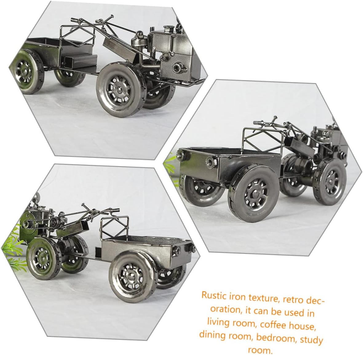 Retro Decor Vintage Iron Tractor Statue Vintage Style Tractor Model for Home