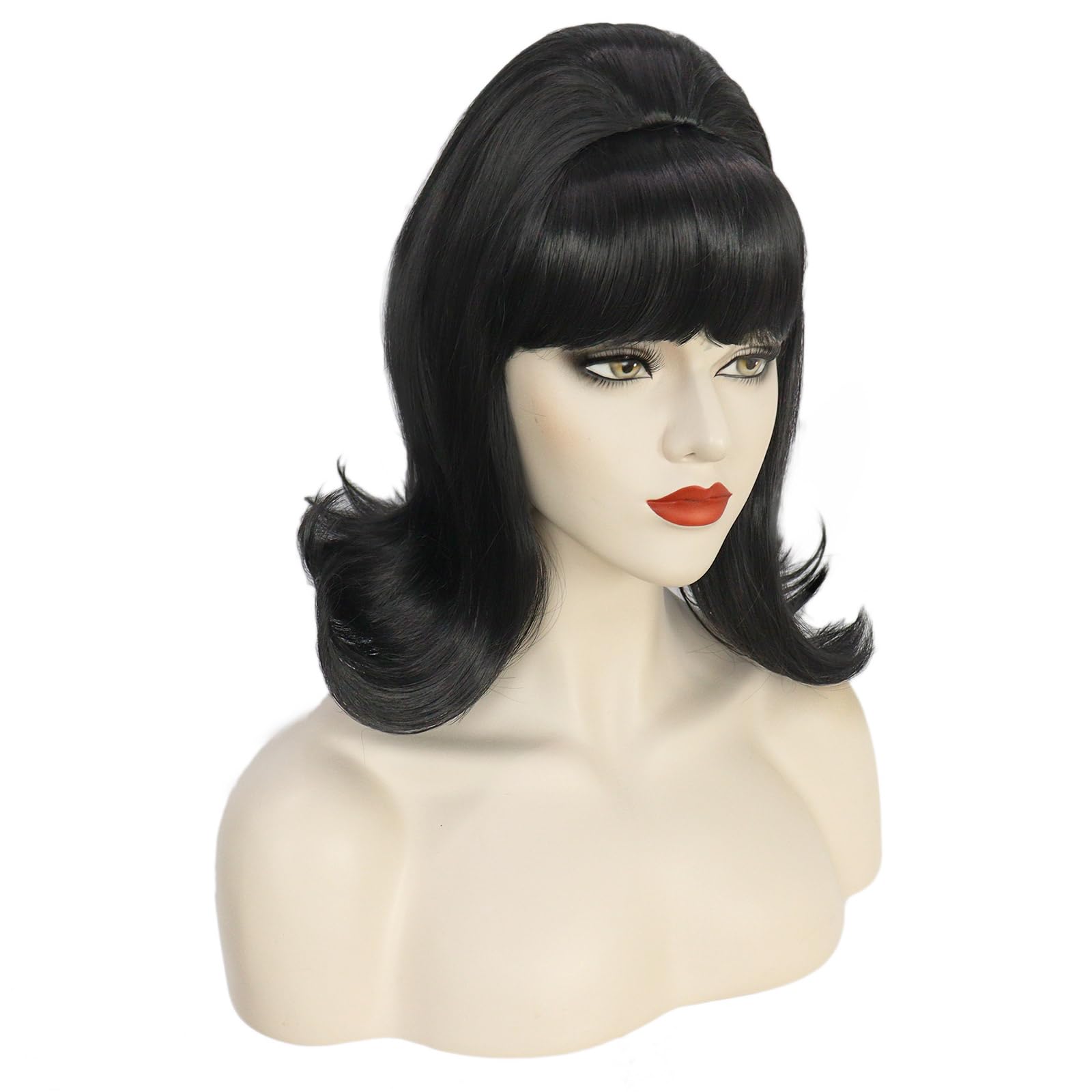 Amazon.com: IEBIYO Black Flip Wig Women 60s Wig Short Black 