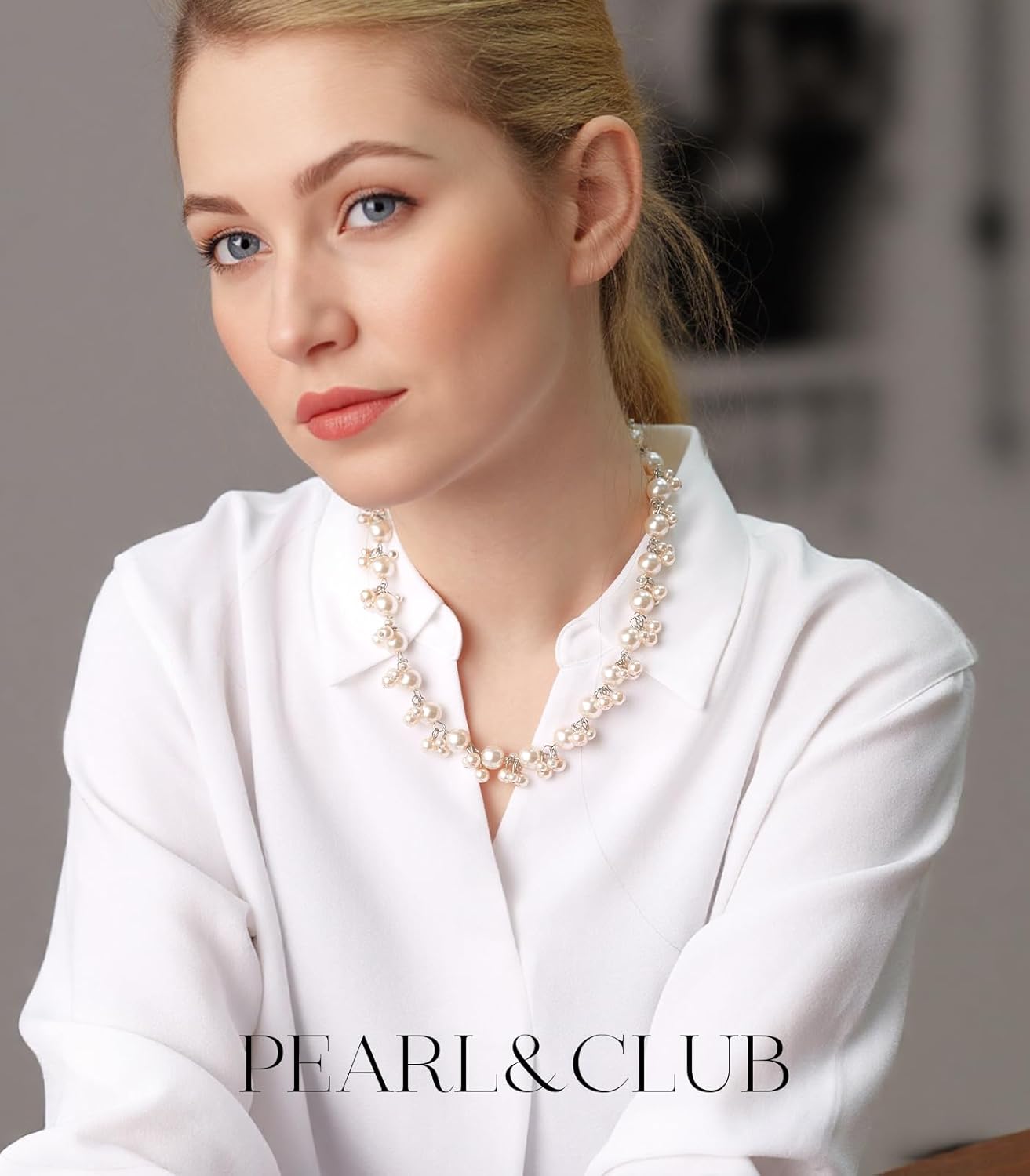 Beaded Pearl Necklace - Elegant Pearl Choker Necklaces for Women Fashion Jewelry Birthday Gift for Mom - Image 3