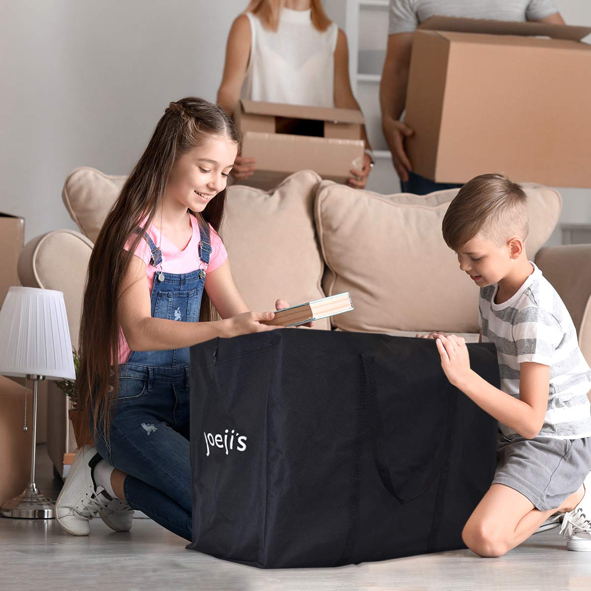 joeji's Kitchen Borsa portaoggetti capacità di XXL 185L - Borsa Portaoggetti per carichi pesanti con maniglie - Sotto il letto sacca per albero natale porta oggetti piumini abiti accessori