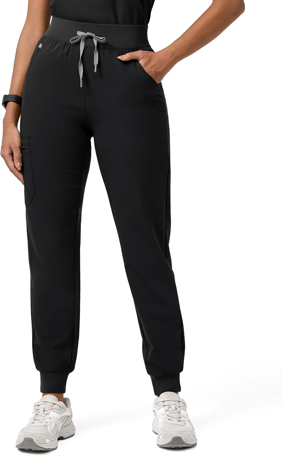 Womens High Waisted Jogger Scrub Pants - Soft Stretch Yoga Waistband Medical Bottoms with 7 Pockets Anti-Wrinkle - Image 7