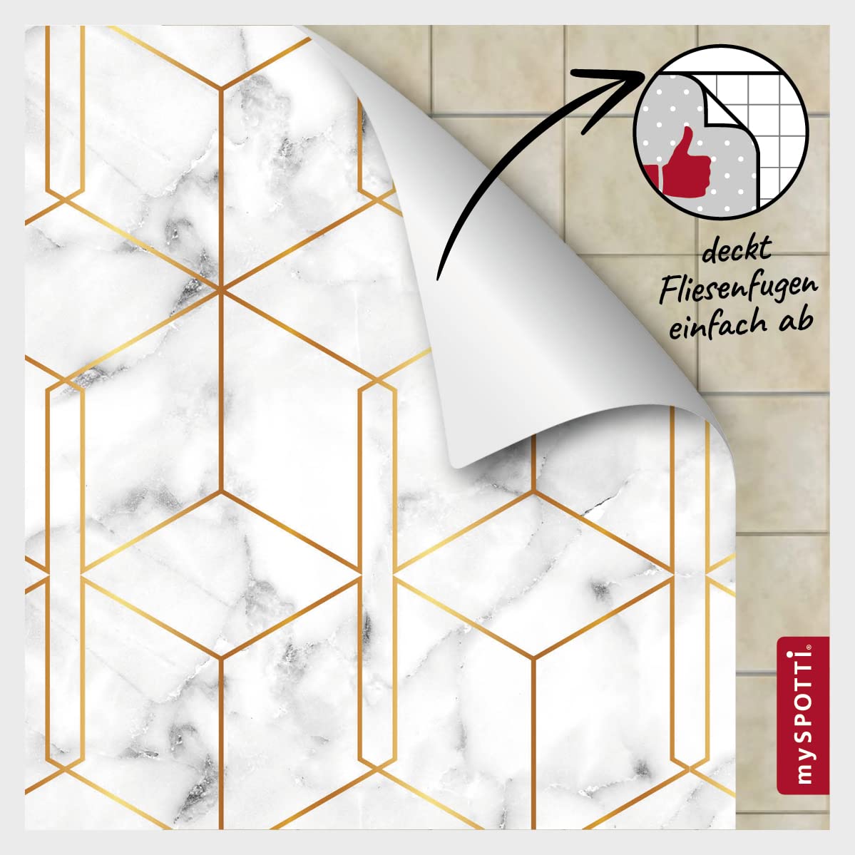 MySPOTTi Fixy Crédence Cuisine Autocollante Blanc Uni 90x60 Cm – Film Épais Repositionnable, Sans Bulles, Idéal Locataire & Rénovation Facile