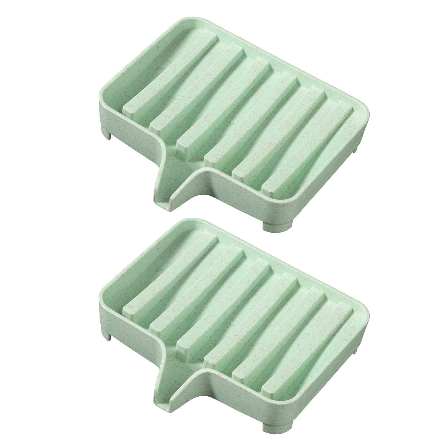 InovatSoap Dish Case Holder with Drain, Soap Saver Shower Dish Tray for Bathroom for Easy Cleaning, Dry, Extends Soap Life 4" x 3.1" x 0.8" New D Soap D N Green-2