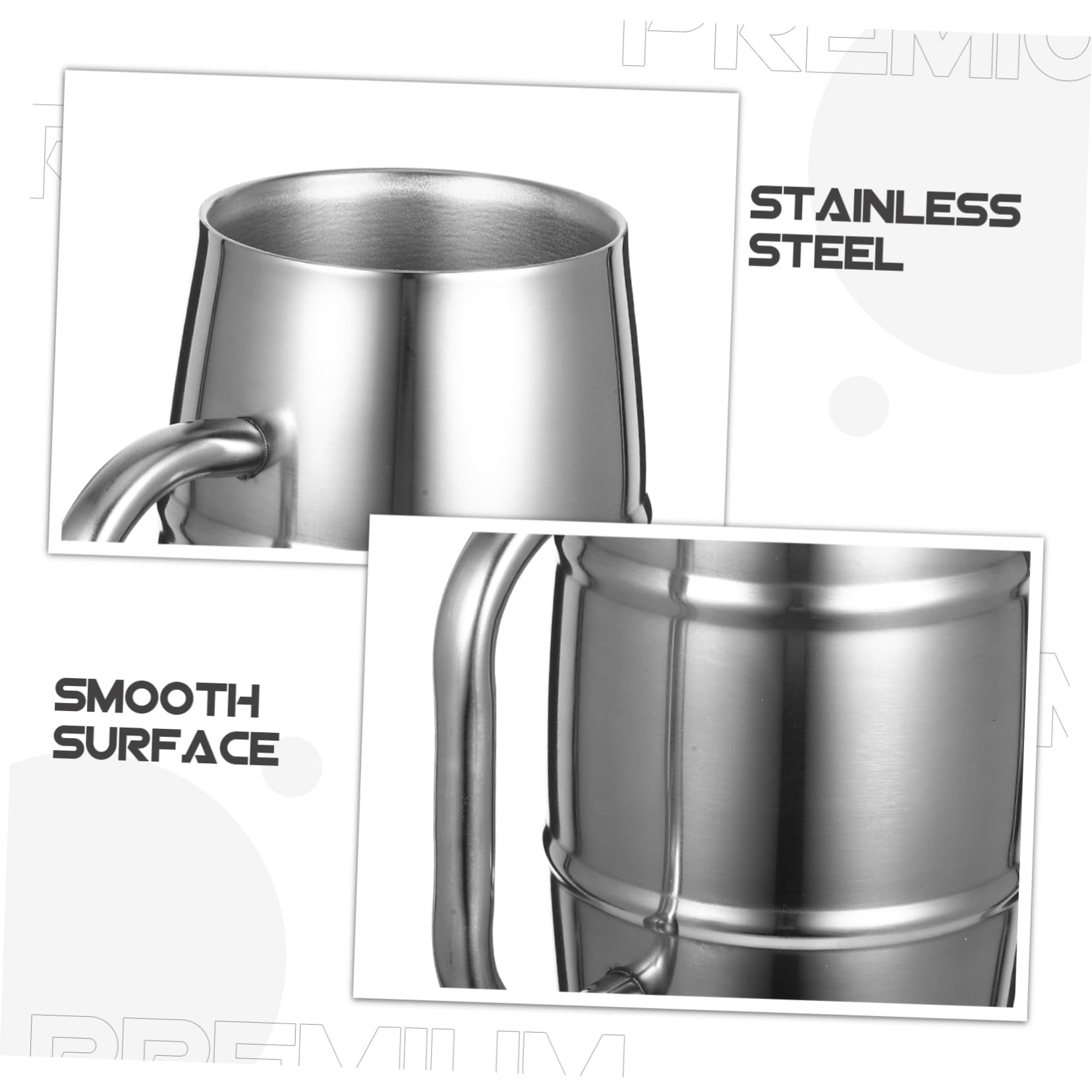 BESTOYARD 5stücke Edelstahl Bierbecher Doppelschichtiger Isolierter Trinkbecher Für Partys Festivals Und Täglichen Gebrauch Handheld Design Für Bier Saft Milch Und Mehr