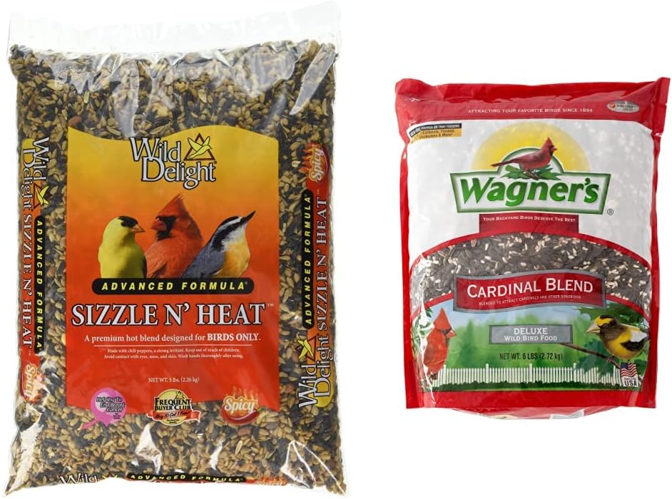 Wild Delight Sizzle N' Heat Bird Food (5 lb) and Wagner's Cardinal Blend Wild Bird Food (6 lb)