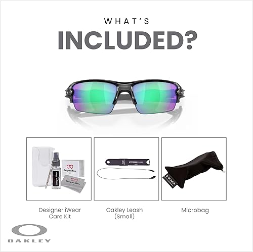 Miniatura 3 de Oakley Flak 2.0 Asian Fit OO9271 - Lentes de sol rectangulares de puente bajo para hombre, correa + kit de cuidado de diseñador iWear