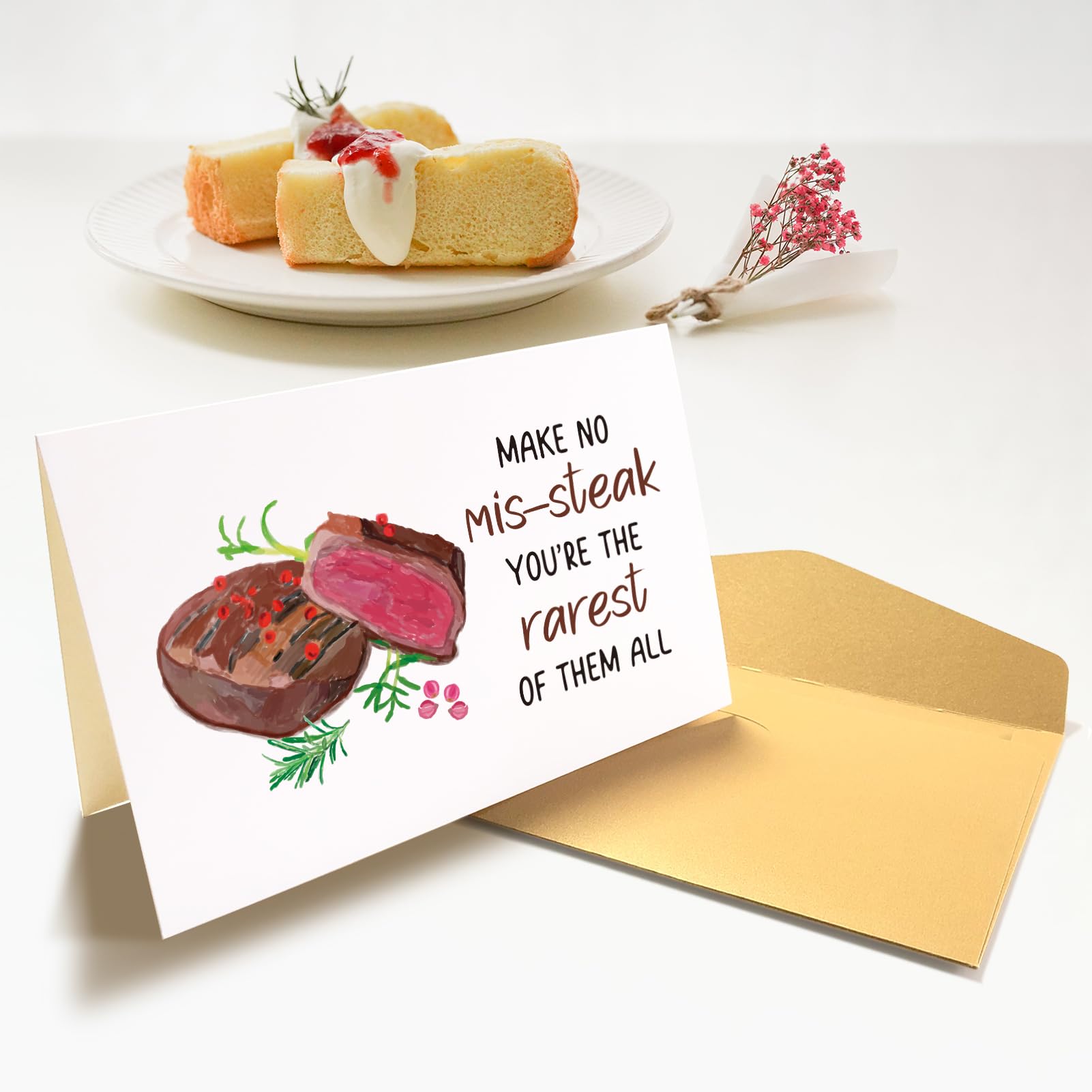 Amazon.com : Funny Steak Pun Birthday Card, Humorous Birthday Card for Steak  Lovers, Valentines Day Card for Husband Boyfriend, Fathers Day Card for Dad  Grandpa, Make No Mis-Steak You're the Rarest of