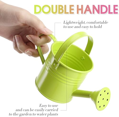 Miniatura 4 de DOITOOL Regaderas de metal, 5 macetas de agua de jardinería para niños, regadera de hierro, cubo de riego para jardín, plantas, flores (estilo mixto)