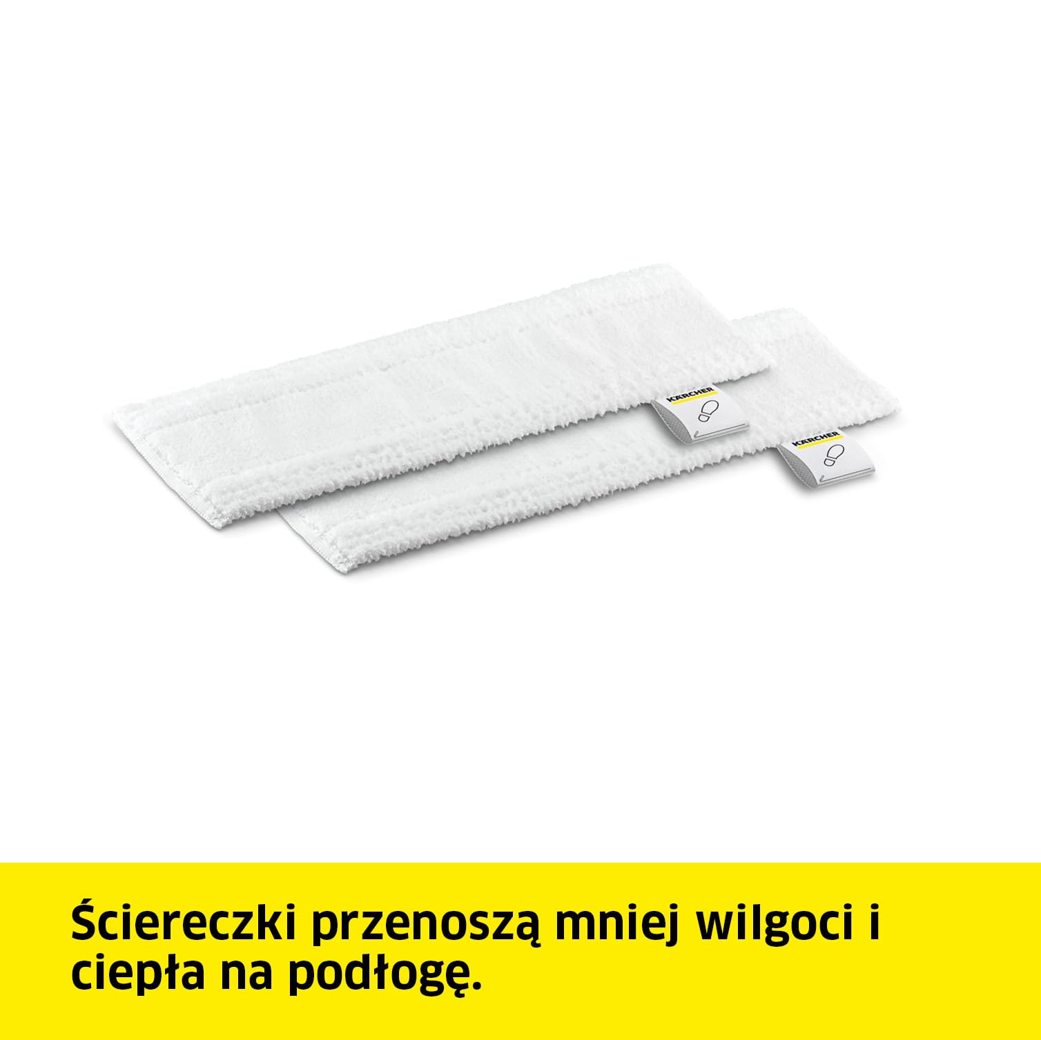 Kärcher zestaw ściereczek do posadzek delikatnych Sensitive EasyFix z 2 wysokiej jakości, miękkimi ściereczkami do posadzek, oryginalne akcesoria do parownic Kärcher