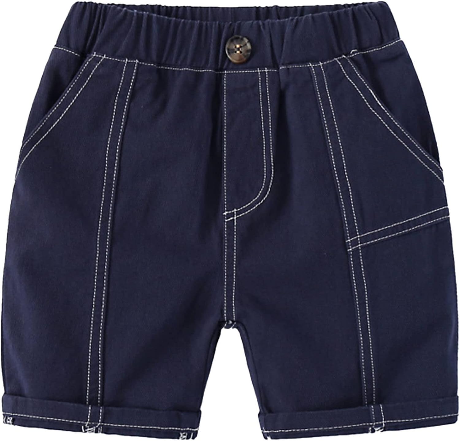 Toddler Baby Boys' Denim Chino Shorts Elastic Waistband Pull On Short Pants Bottoms