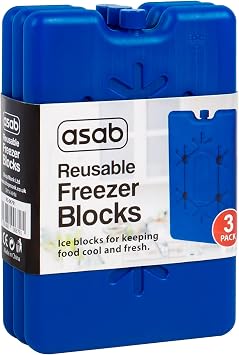 ASAB Freezer Blocks for Cool Bags Reusable Non Toxic Small Ice Packs for Lunch Boxes School Cooler Space Saving Portable Design Mini Freezer Packs
