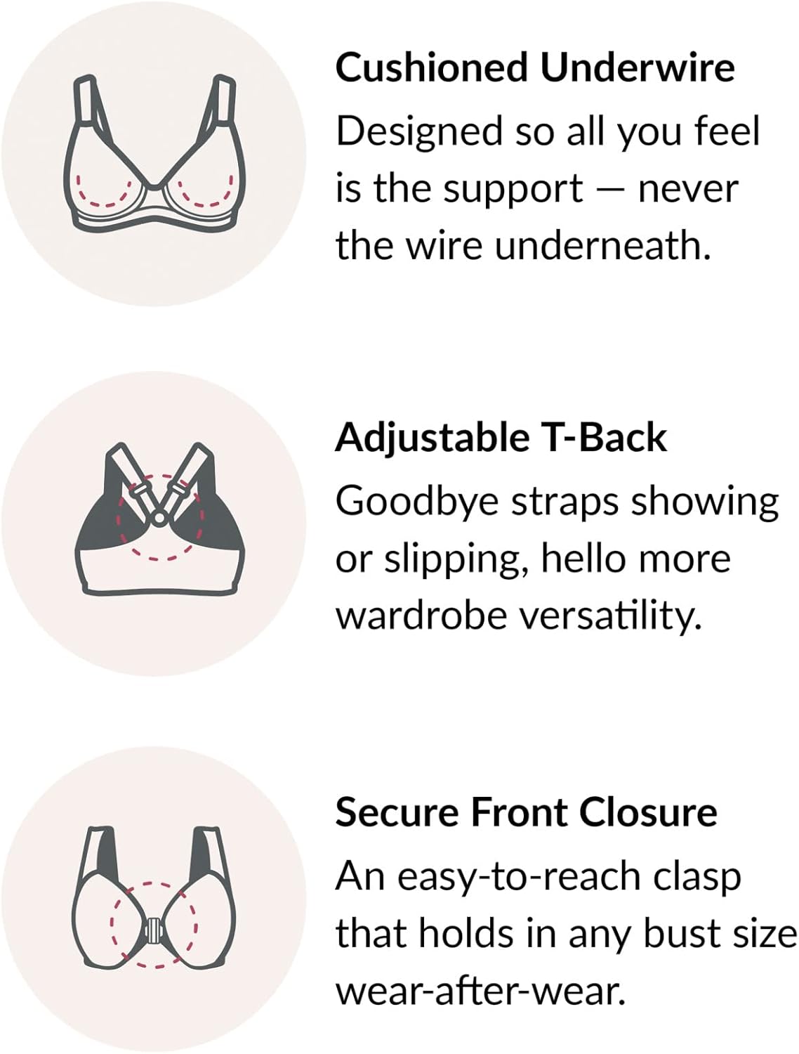 Glamorise Women's Front-Close T-Back Wonderwire Underwire #1246
