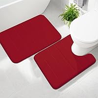 Vista 15 de Juego de 2 alfombrillas de baño para inodoro en forma de U, supersuaves, absorbentes, de secado rápido, alfombras de baño de espuma viscoelástica