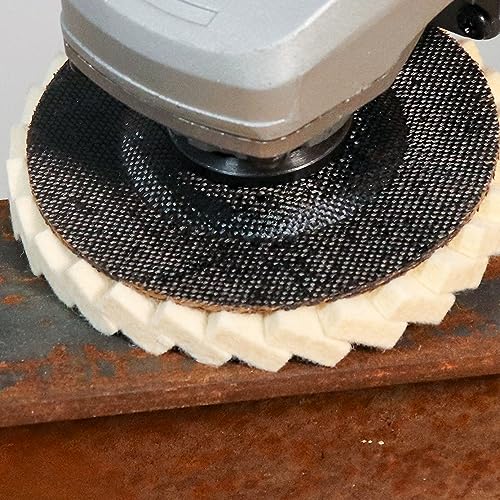 Nuodunco WOOL23619 10Pcs Very Fine Wool Flap Disc 4 1/2 Inch Angle Grinder Attachment thumb #7