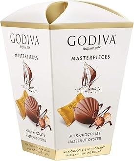 Godiva Milk Chocolate Hazelnut Gift Box Assorted Premium Belgian Chocolates, 117 grams