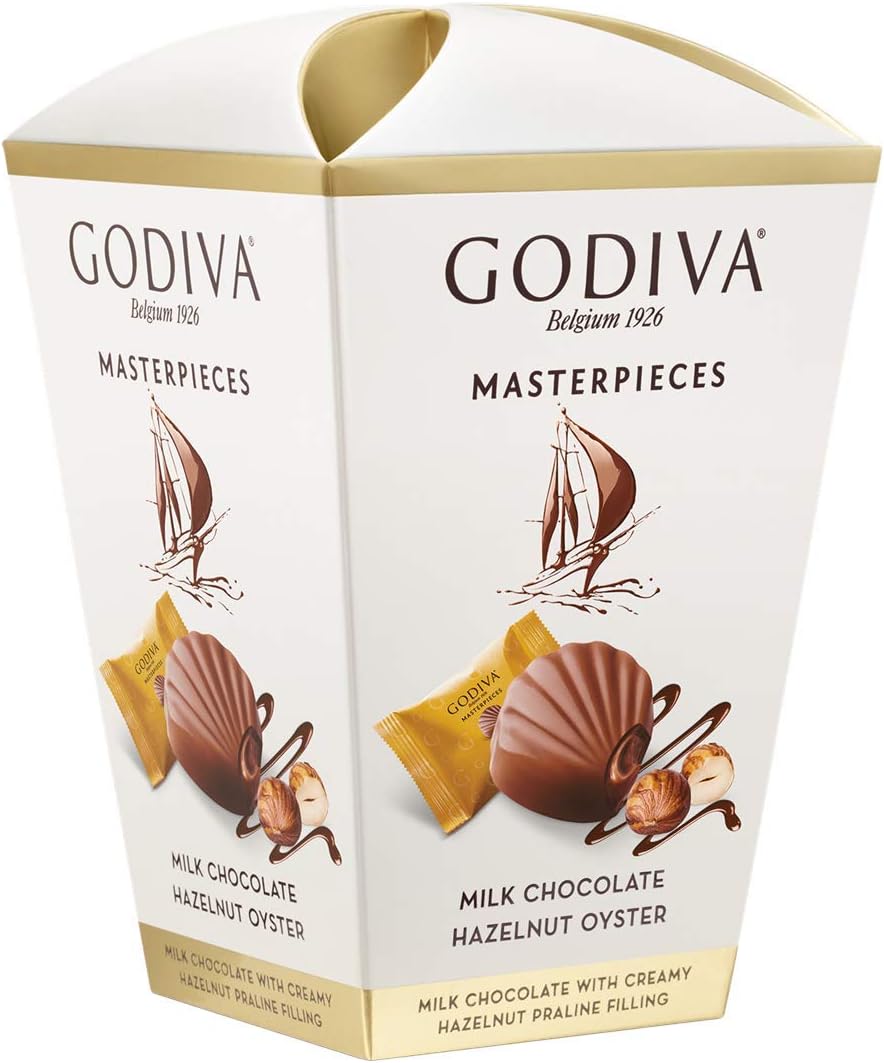 Godiva Milk Chocolate Hazelnut Gift Box Assorted Premium Belgian Chocolates, 117 grams