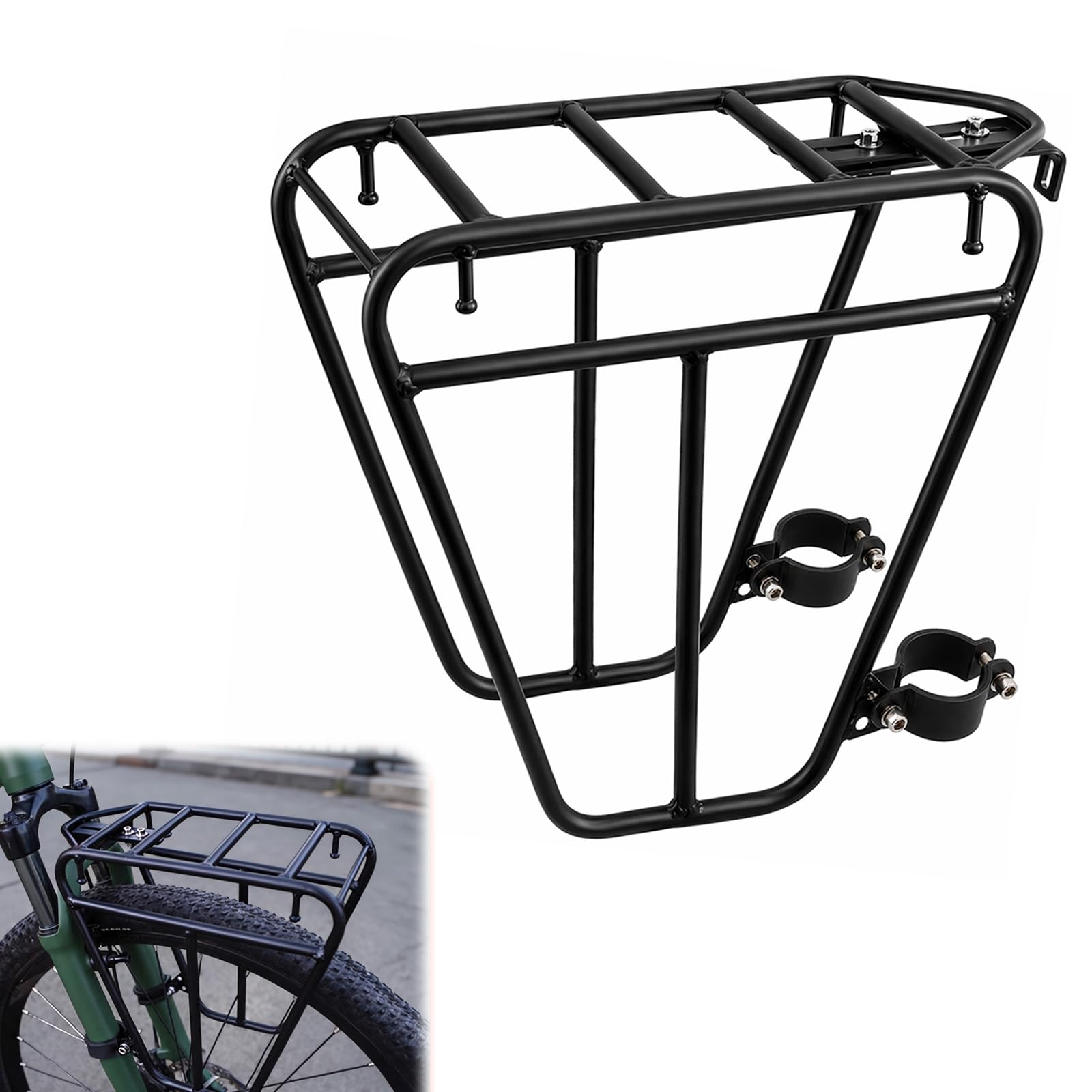 Porte-bagages universel pour roue avant et avant | Amortissement efficace des chocs pour les trajets sur route sauvage, montage facile avec outils