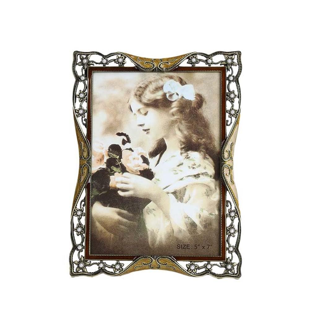 ZXWSTORE European Style Photo Frame, Metal Ornaments Decorate and Embellish Photo Frames