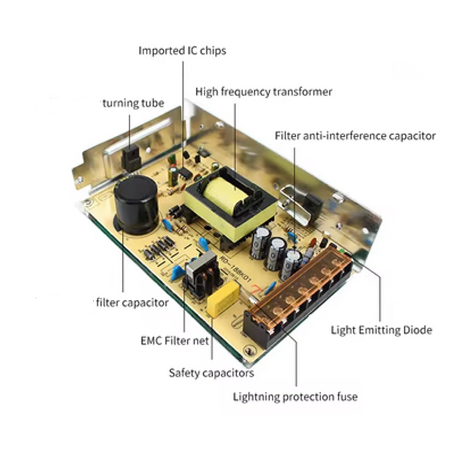 Fuente De Alimentación Conmutada 110V 220V A 5V 12V 24V Fuente De Alimentación Universal AC DC 1A 2A 3A 5A 6A 10A 20A Transformador SMPS Fonte(48V,10A)