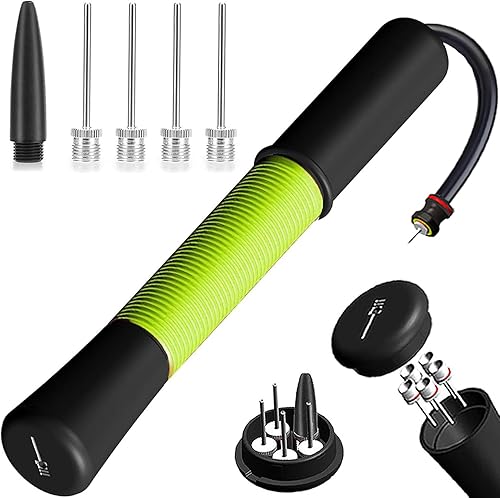 Bomba de pelota con almacenamiento de agujas (nunca pierdas el pin), bomba de baloncesto con 5 agujas y cable extensible, bombas de fútbol, bomba de