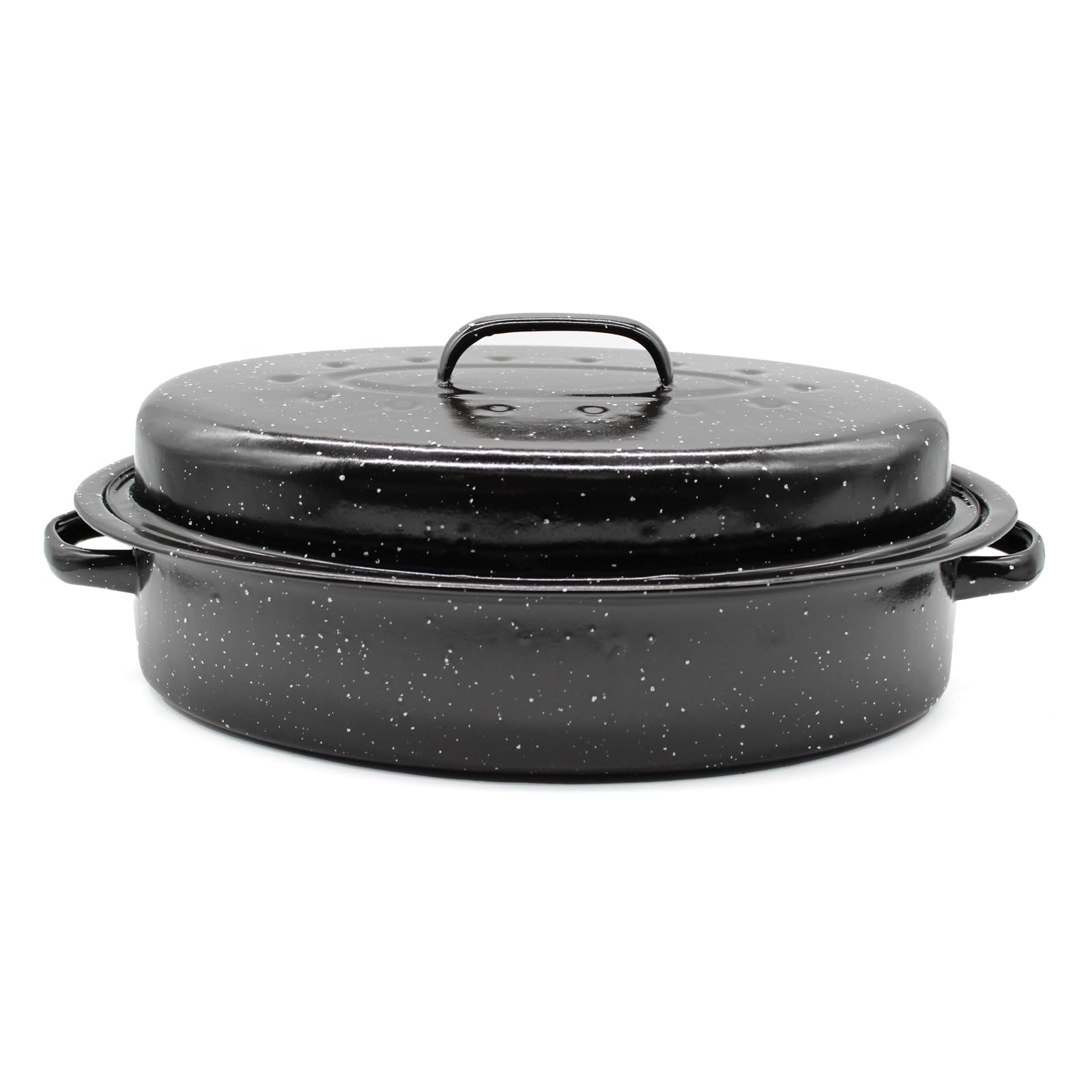 Oval Casserole Dish with Lid Handles Roasting Pot Tray Stew Pan Oven Safe Cooking (4L Medium)