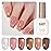 GAOY Jelly Brown Gel Nail Polish Set, 6 Transparent Sheer White Pink Colors, UV Light Cure Gel Polish for Salon and Nail Art DIY at Home