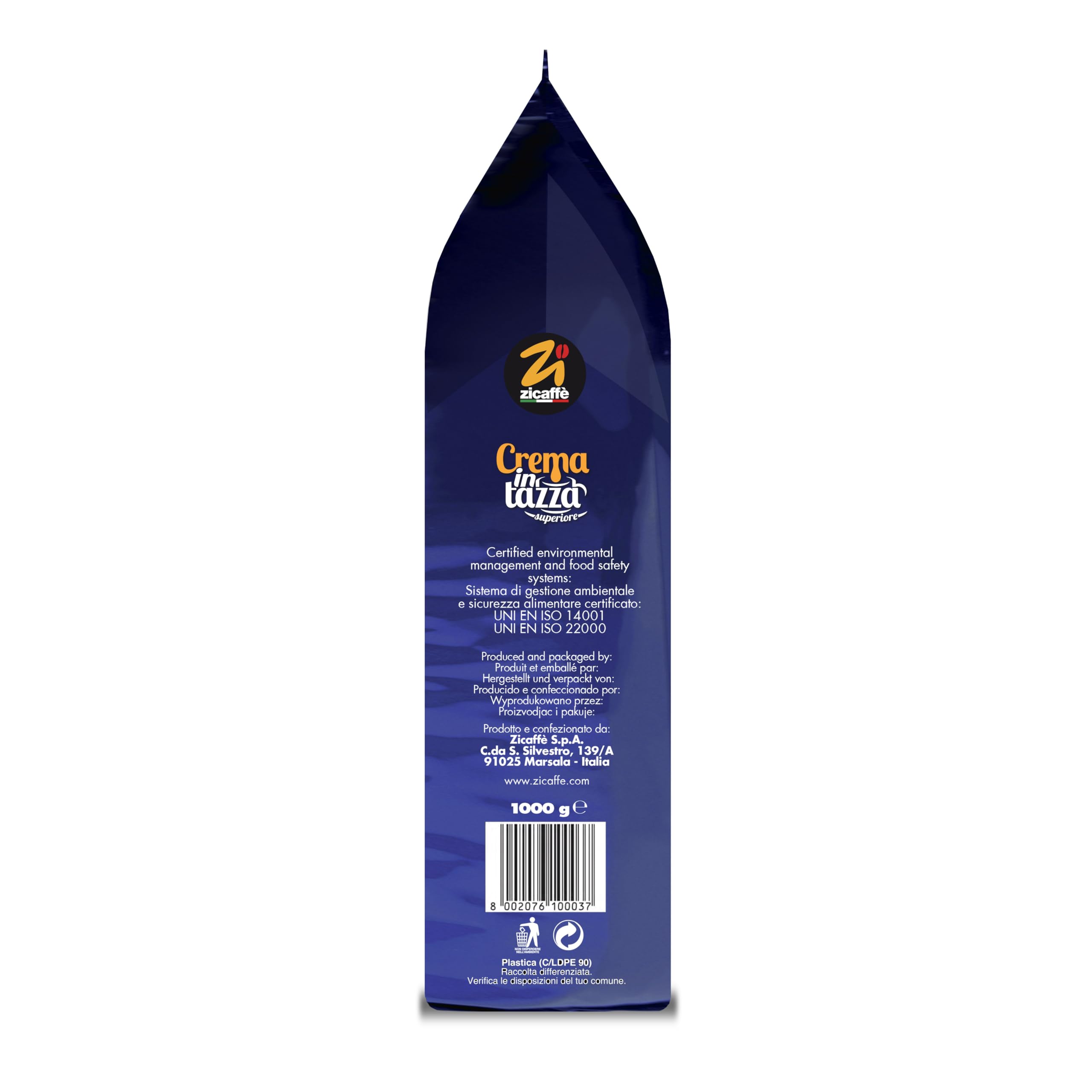 Crema in tazza superiore 1kg Zicaffe
