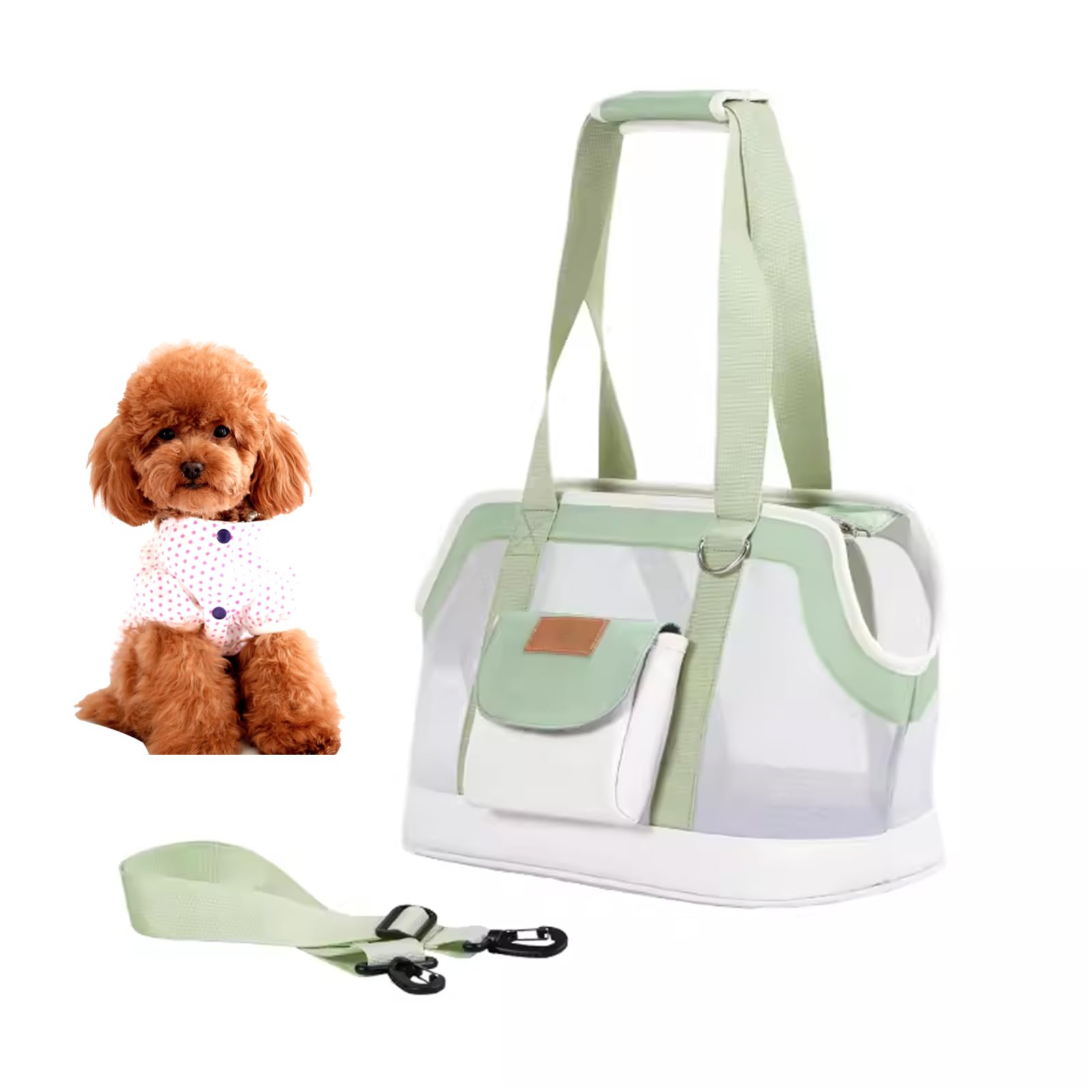 Verde,Trasportino per Cani E Gatti, Trasportino Portabile per Gatti Cani, Traspirante Trasportino Estivo Portatile for Animali Domestici, Borsa A Tracolla