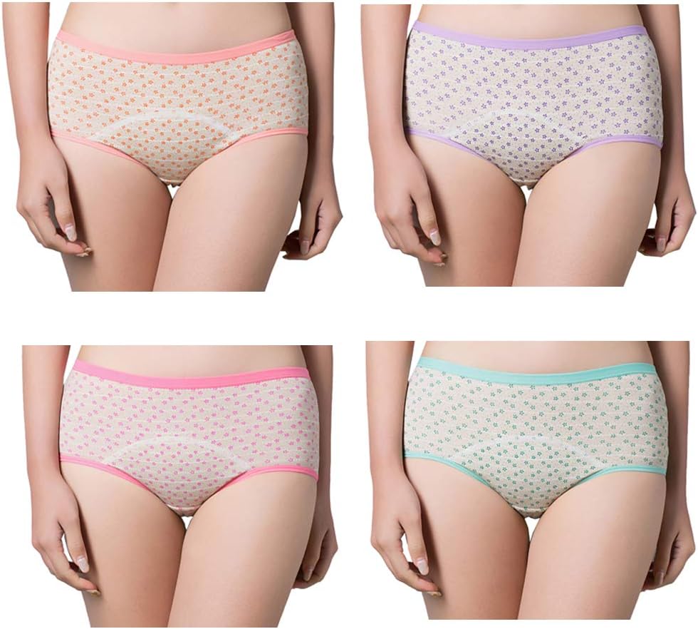 Nightaste Big Girl's Cotton Panties Teenager Girl Leak-Proof Briefs Women Cotton Protective Knickers