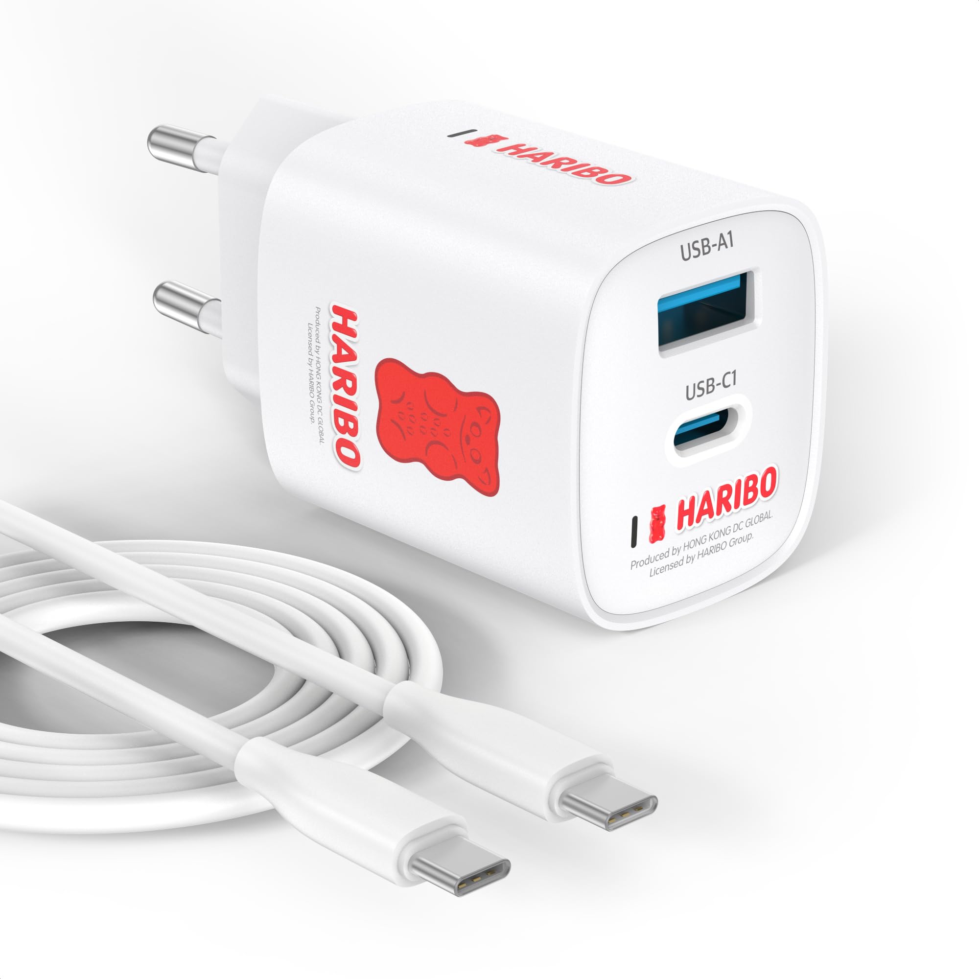 Haribo 45W USB C Ladegerät, 2-Port Schnellladegerät