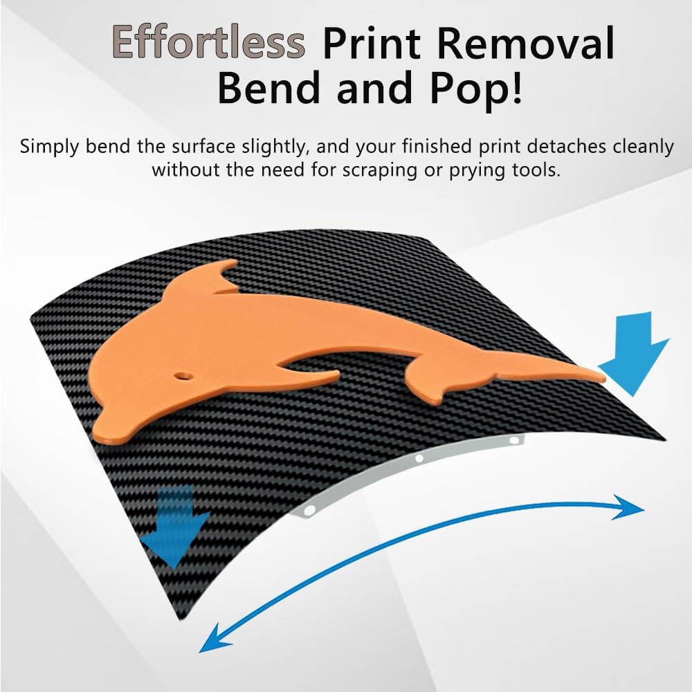 PEO PET Build Plate for Adventurer 5M/5M Pro/AD5X, double face Textured PEO PET Flexible Spring Steel Sheet Build Sheet Build Plate 235 x 235 mm pour Flashforge Adventurer 5M 3D Prininters Print Bed.