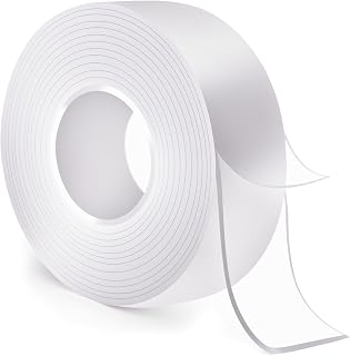 Nano Double Sided Tape Heavy Duty - 9.8ft Removable Clear Mounting Tape for Walls, Carpet, Rug & DIY – Strong Two Sided Adhesive Tape – No Residue, Washable, Traceless