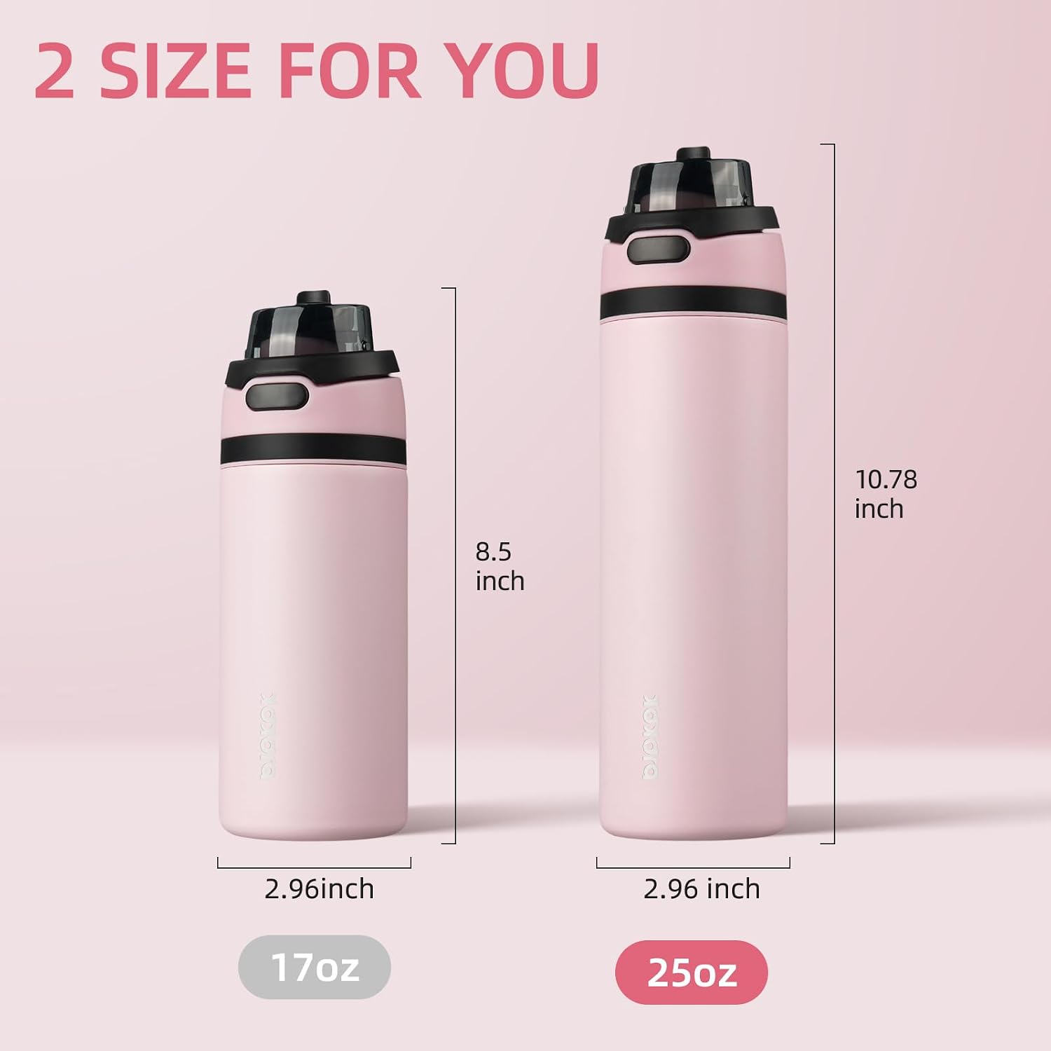 Bjpkpk 25oz Insulated Water Bottle Straw