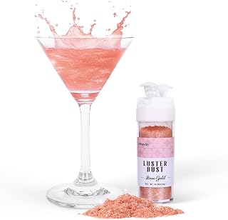 Rose Gold Edible Glitter for Cocktails, 5g Food Grade Glitter, Rose Gold Luster Dust Edible for Drinks, Cake Decorating, Cookies, Cupcakes, Macaron, Chocolate(0.18oz)