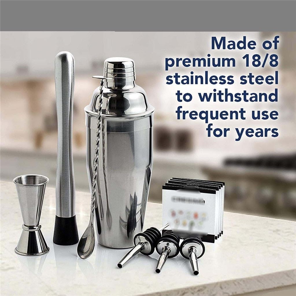 750ml Stainless Steel Cocktail Shaker Set 7-piece Drink Making Tool