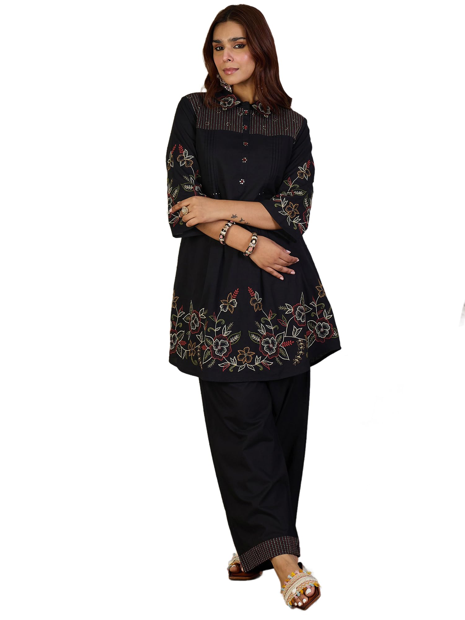 indo era Women's Cotton Ethnic Co-Ord Set | Kurta Pant Set | Stylish Cotton Suit Set for Women,11563-picture-13