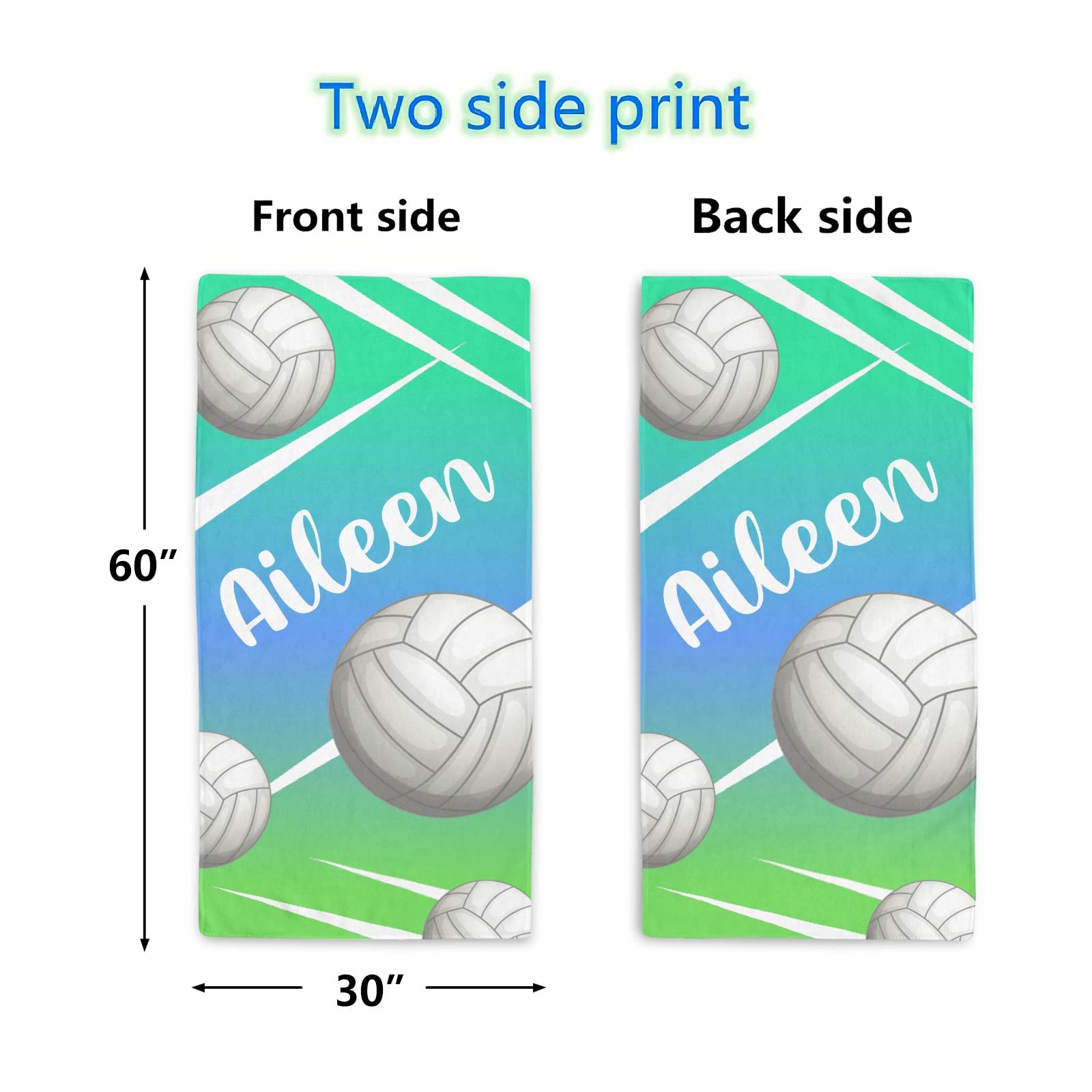Toalla De Playa Grande Con Estampado De Voleibol – Microfibra Absorbente, Secado Rápido, 130x80 Cm