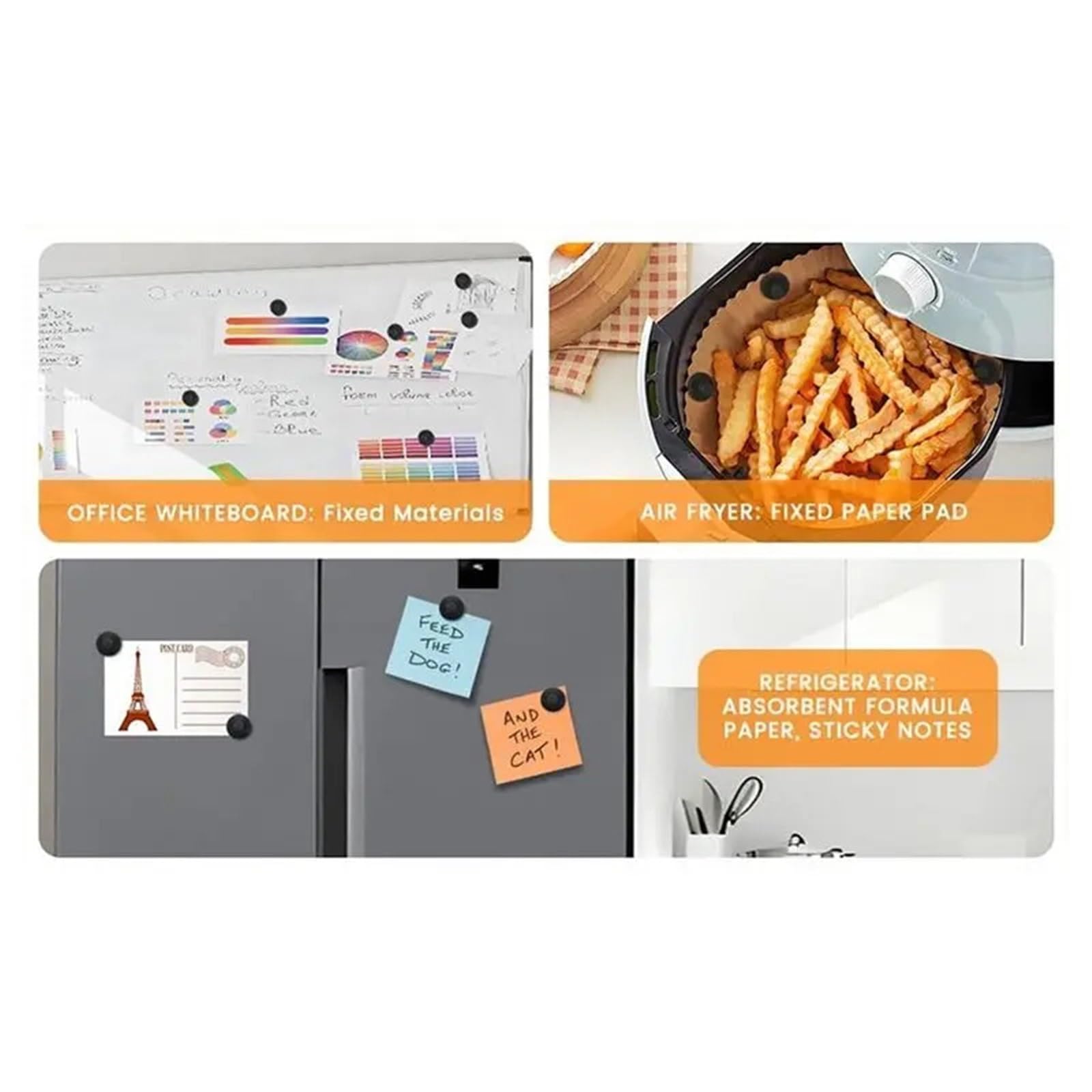 【SUPEROFERTAS】 Papel Pergamino Magnético De Silicona For Freidora Aire Fija | 8 Piezas, Revestimiento For For Una Cocción Segura Y Eficiente