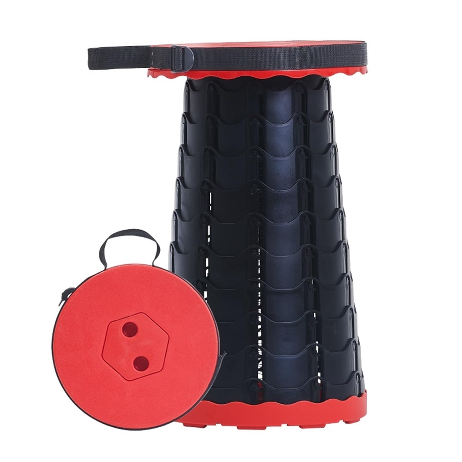 Höhenverstellbarer Klapphocker, kompakter Klappstuhl, tragbarer einziehbarer Campinghocker, leicht, for Outdoor-Angeln, Wandern, Gartenarbeit (Color : H)