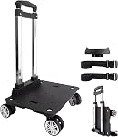 Backpack Trolley Wheeled Cart-Backpack Hand Truck with Luggage Strap,Aluminium Alloy Folding Trolley Cart for Bags Backpack Travel Luggage Cart