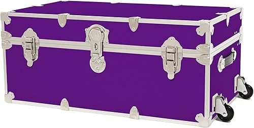 Miniatura 63 de Rhino Trunk & Case Baúl grande de vinilo en relieve de cuero, reposapiés de campamento de verano, baúl de almacenamiento para dormitorio