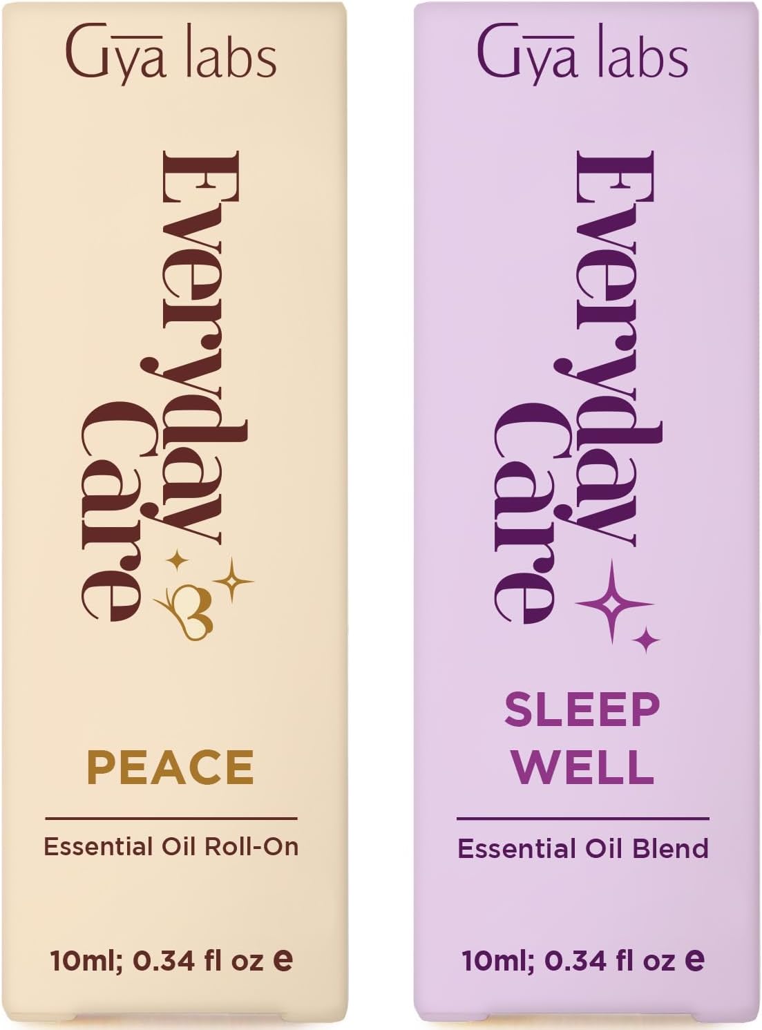 Peace & Sleep Well Roll On Set - Essential Oils Aromatherapy Roll On with Essential Oil Set - 2x0.34 fl oz - Gya Labs