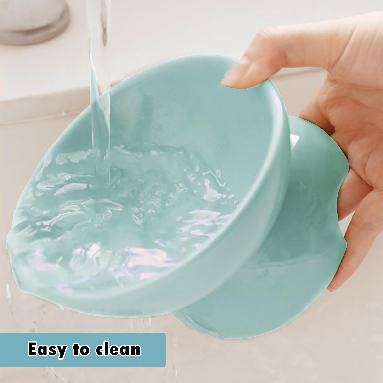 Gamelle Chat Surélevée en Céramique – Set de 2 Gamelle pour Chat Surélevée Antidérapante, Gamelle Ceramique Chat, Mangeoirs et Abreuvoirs pour Chats, Idéale pour Prévenir Les Vomissements